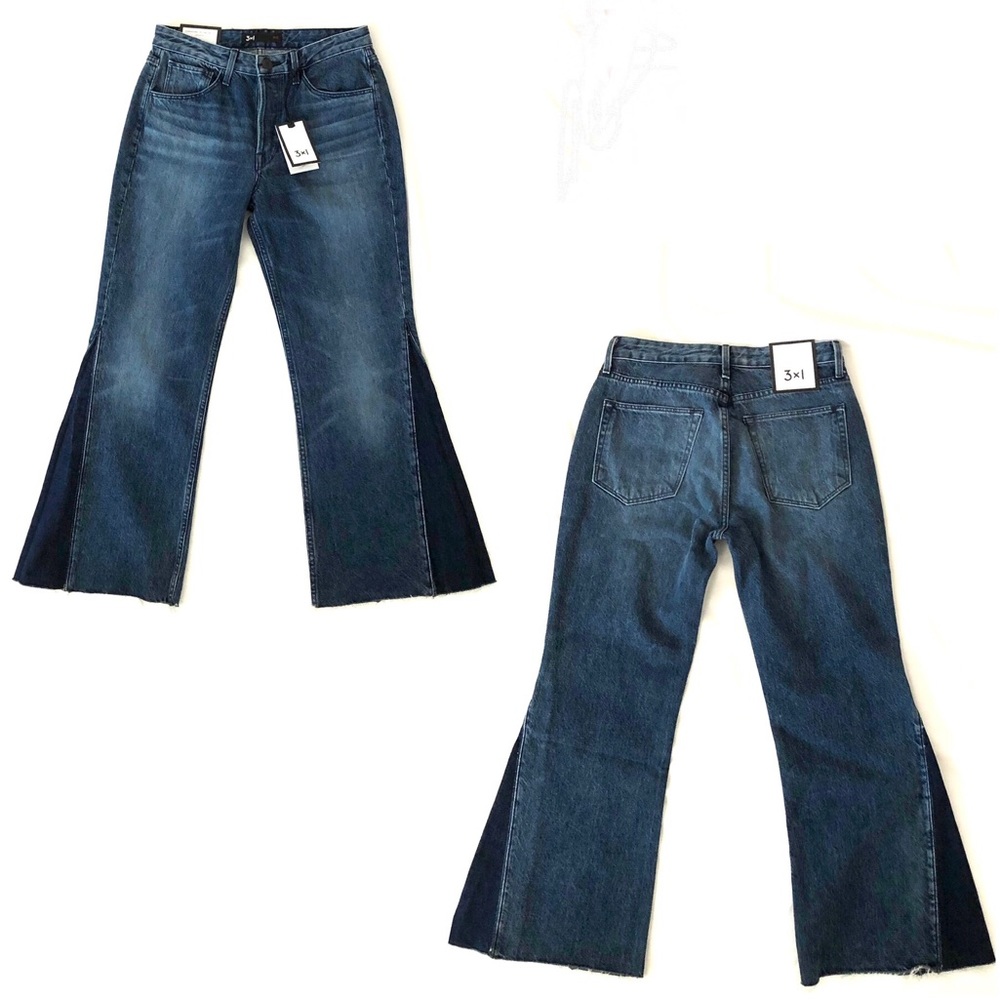 NWT 3x1 Higher Ground Gusset Flared Cropped Jeans - Picture 6 of 9